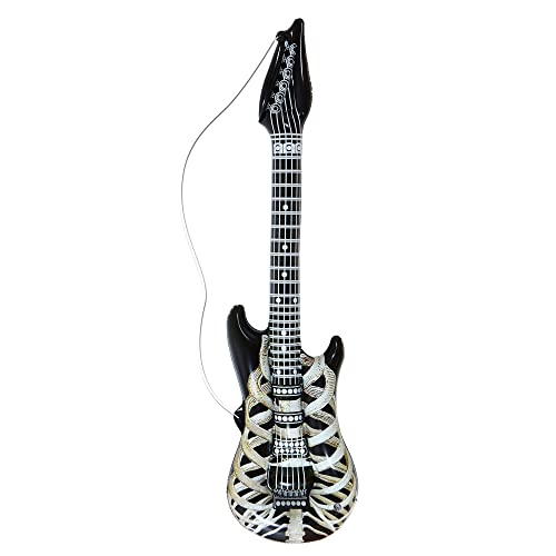 W WIDMANN MILANO Party Fashion 04753 - Aufblasbare Skelett Gitarre, Länge circa 105 cm, Instrument, Luftgitarre, Mottoparty, Karneval von W WIDMANN MILANO Party Fashion