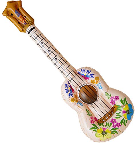 Widmann 0512H - Aufblasbare Flower-Power Gitarre, Länge circa 105 cm, Instrument, Luftgitarre, Mottoparty, Karneval von W WIDMANN MILANO Party Fashion