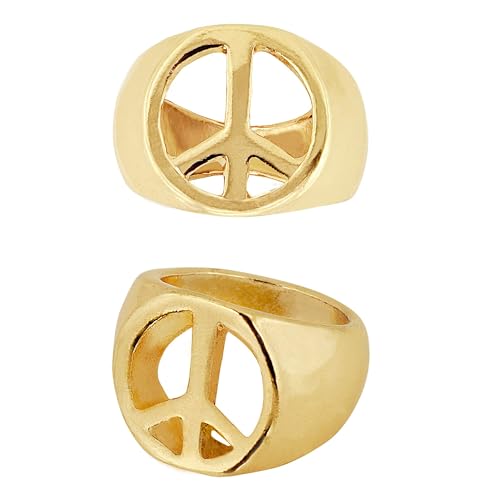 Widmann 7537R - Ring Peace and Love, Schmuck, Hippie, Karneval, Mottoparty von W WIDMANN MILANO Party Fashion