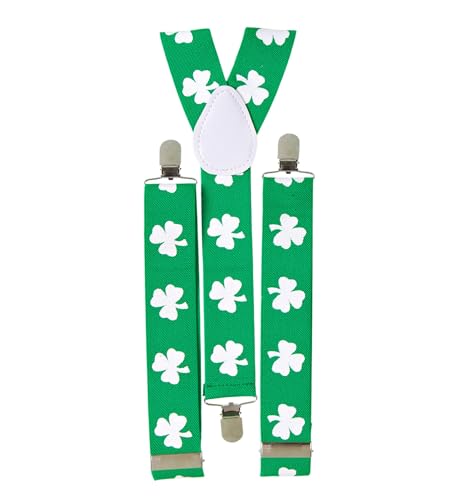 W WIDMANN MILANO Party Fashion 7995V - Hosenträger mit Kleemuster, St. Patricks Day, Kostüm, Accessoire, Motto-Party, Karneval von W WIDMANN MILANO Party Fashion