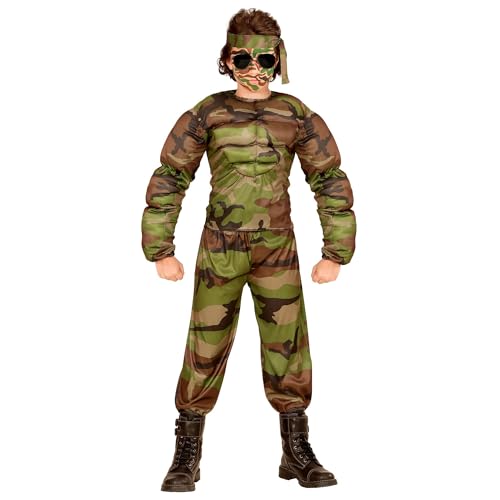 W WIDMANN MILANO Party Fashion - Kinderkostüm muskulöser Soldat, Camouflage, Militär, Faschingskostüme von W WIDMANN MILANO Party Fashion