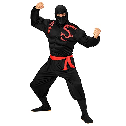 "SUPER MUSCLE NINJA" (hooded muscle shirt, face mask, pants, belt) - (S) von WIDMANN