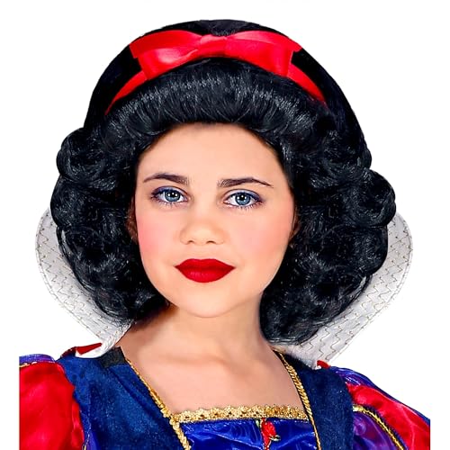 Widmann 00829 - Perücke Märchenprinzessin, schwarz, mit Schleife Karneval, Mottoparty, Märchen von W WIDMANN MILANO Party Fashion