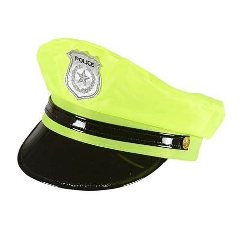 Widmann 01099 - Polizei Mütze, Neon Gelb, Cop, Polizist, Hut, Kopfschmuck, Accessoire, Karneval, Mottoparty von W WIDMANN MILANO Party Fashion