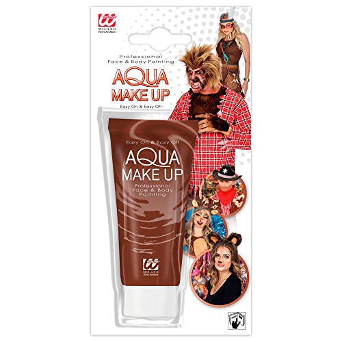 Widmann 02385 - Aqua Make-Up, Braun, in Tube, 30 ml, Schminke, Karneval, Mottoparty, Halloween von W WIDMANN MILANO Party Fashion