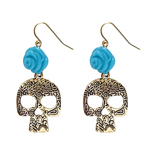 Widmann 03505 - Ohrringe mit Rose und Totenkopf, Schmuck, Dia de los Muertos, Halloween, Karneval, Mottoparty Widmann 03505 - Ohrringe mit Rose und Totenkopf, Schmuck, Dia de los Muertos, Halloween, Karneval, Mottoparty von W WIDMANN MILANO Party Fashion