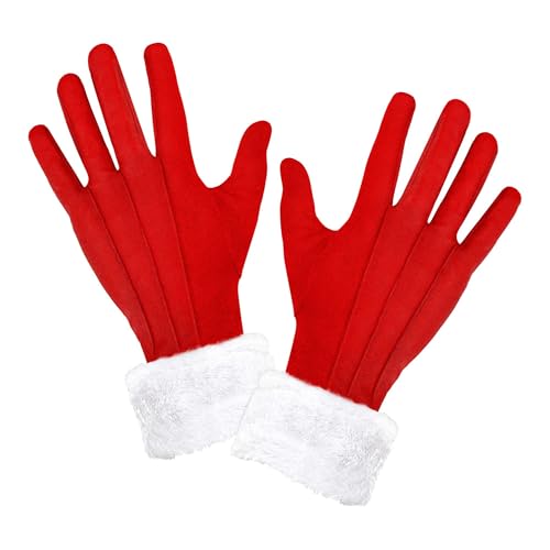 Widmann 05385 - Weihnachtsmann-Handschuhe, für Erwachsene, Rot-Weiß, Nikolaus, St. Martin, Santa-Claus, Winter-Accessoire, Weihnachten, Einheitsgröße von W WIDMANN MILANO Party Fashion