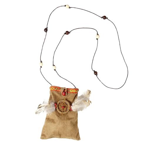 Widmann 05902 - Umhängetasche Indianer, Damen, Braun, mit Federn und Perlen, Accessoire, Kostüm, Karneval, Mottoparty von W WIDMANN MILANO Party Fashion