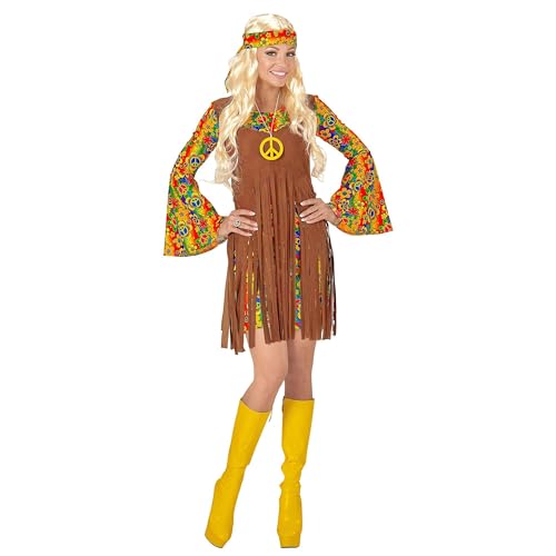 W WIDMANN MILANO Party Fashion - Kostüm Hippie Girl, Kleid mit Weste, Stirnband, Peace-Kette, Flower Power, Blumen-Mädchen, Motto-Party, Karneval von W WIDMANN MILANO Party Fashion