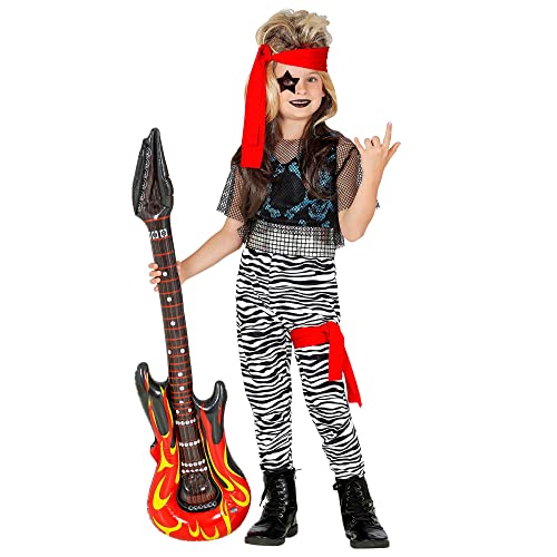 W WIDMANN MILANO Party Fashion - Kinderkostüm Rockstar, Tank Top, Netzshirt, Hose, Gürtel, Beinband, Bandana, 80er Jahre, Karneval, Mottoparty von W WIDMANN MILANO Party Fashion