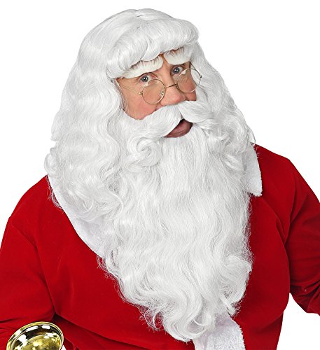 Widmann 46943 - Perücke Deluxe Weihnachtsmann, grau, mit Bart und Schnurrbart, Nikolaus, Weihnachten, Karneval, Mottoparty von WIDMANN MILANO PARTY FASHION