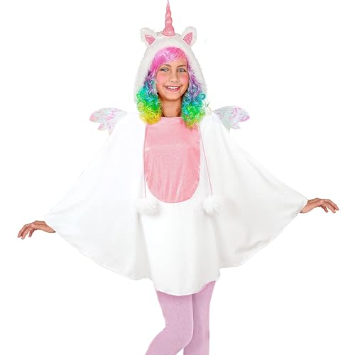 W WIDMANN MILANO Party Fashion 48165 - Kinderkostüm Einhorn, Poncho mit Kapuze, Überwurf, Mottoparty, Karneval von W WIDMANN MILANO Party Fashion