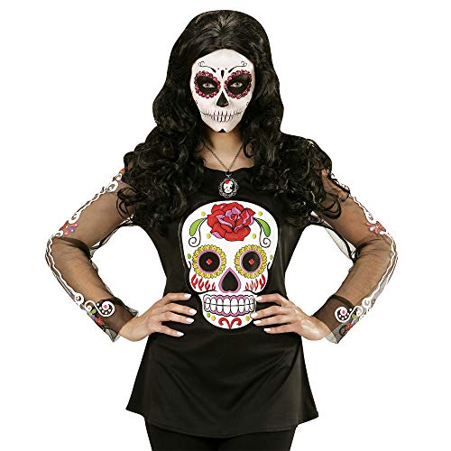 W WIDMANN MILANO Party Fashion 49001 - Shirt Dia de los Muertos, langarm Shirt, Tag der Toten, Halloween, Karneval, Mottoparty von W WIDMANN MILANO Party Fashion