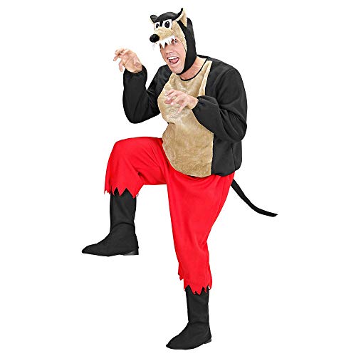 Widmann - Kostüm Wolf, gepolsterter Kasack, Hose, Stiefelüberzieher, Kopfbedeckung mit Maske, Märchen, Tier, Karneval, Mottoparty von W WIDMANN MILANO Party Fashion