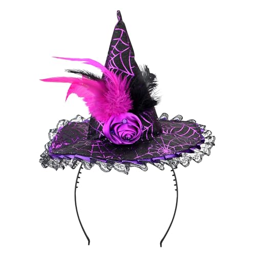 Widmann 53301 - Haarreif Hexenhut, Lila, Einheitsgröße, Accessoire, Zubehör, Verkleidung, Kostüm, Karneval, Halloween, Mottoparty von W WIDMANN MILANO Party Fashion