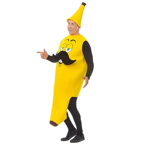 Widmann 68585 - Bananen Kostüm für Damen und Herren, Faschingskostüme für Erwachsene, mit Hut von W WIDMANN MILANO Party Fashion
