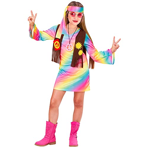 W WIDMANN MILANO Party Fashion - Kinderkostüm Hippie Girl, Kleid mit Weste, Stirnband, Peace, Flower-Power, Motto-Party, Karneval von W WIDMANN MILANO Party Fashion