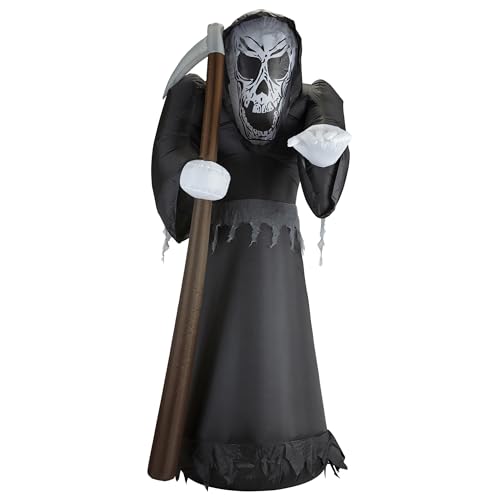 W WIDMANN MILANO Party Fashion 75036 - Aufblasbarer leuchtender Sensenmann mit integriertem Gebläse, 122 cm, Dekoration, Halloween von W WIDMANN MILANO Party Fashion