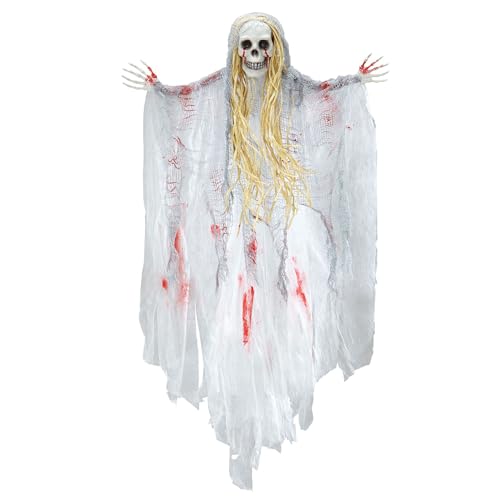 W WIDMANN MILANO Party Fashion 7791Y - Partydekoration blutendes Gespenst, 90cm, Deko, Accessoires, gruselig, Kunstblut, Skelett, Ghost, Halloween, Karneval von W WIDMANN MILANO Party Fashion