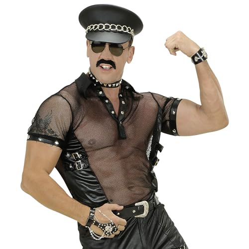 W WIDMANN MILANO Party Fashion - T-Shirt Rocker, Kunstleder, Netzshirt, Biker, Motorrad Gang W WIDMANN MILANO Party Fashion - T-Shirt Rocker, Kunstleder, Netzshirt, Biker, Motorrad Gang von W WIDMANN MILANO Party Fashion