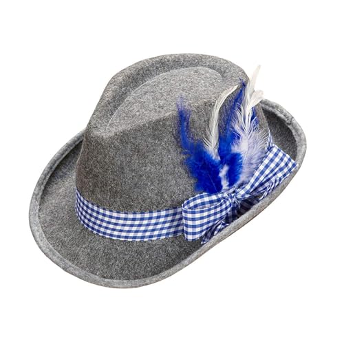 W WIDMANN MILANO Party Fashion - Bayerischer Fedora, mit Band und Federn, aus Filz, Hut, Tracht, Kopfschmuck, Accessoire von W WIDMANN MILANO Party Fashion