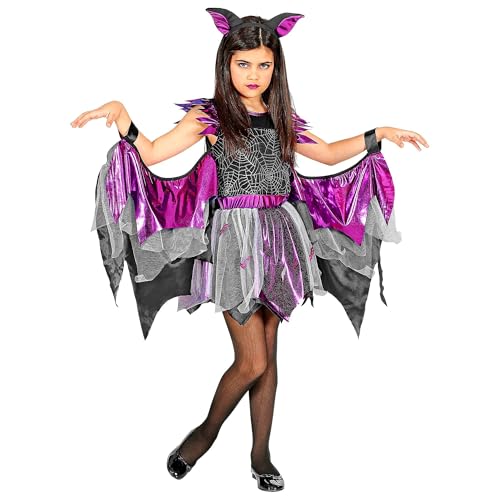 W WIDMANN MILANO Party Fashion - Kinderkostüm Fledermaus, Kleid mit Flügeln, Ohren, Verkleidung für Halloween von W WIDMANN MILANO Party Fashion