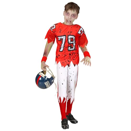 "ZOMBIE AMERICAN FOOTBALL PLAYER" (stuffed T-shirt, pants) - (128 cm / 5-7 Years) von WIDMANN