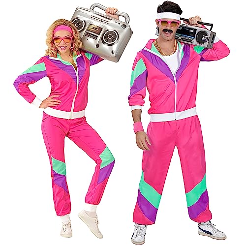 W WIDMANN MILANO Party Fashion - Kostüm Trainingsanzug, rosa, 80er Jahre Outfit, Jogginganzug, Bad Taste Outfit, Faschingskostüme von W WIDMANN MILANO Party Fashion