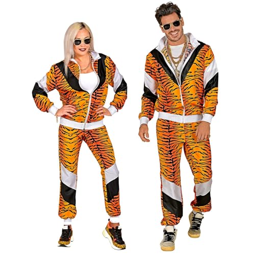 W WIDMANN MILANO Party Fashion - Kostüm Trainingsanzug 80er Jahre Tiger, Jogginganzug, Retro-Style, Bad Taste Outfit von W WIDMANN MILANO Party Fashion
