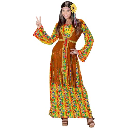 "HIPPIE WOMAN" (dress with vest, peace sign necklace) - (M) von WIDMANN