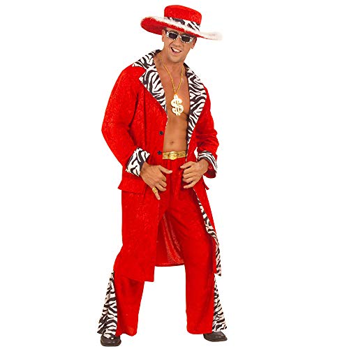 Widmann - Kostüm König der Zuhälter, aus Samt, Jacke, Hose, Gürtel und Hut, Karneval, Mottoparty von W WIDMANN MILANO Party Fashion