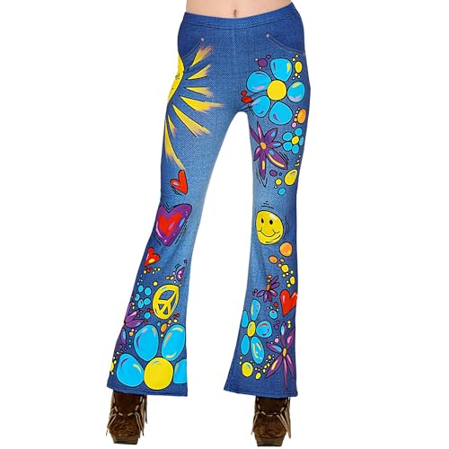 W WIDMANN MILANO Party Fashion - 70er Jahre Leggings Hippie Jeans, Flower Power, Blumenhose von W WIDMANN MILANO Party Fashion