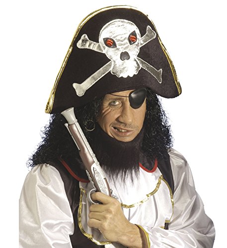 WIDMANN Piratenhut aus Samt mit Totenkopf-Totenkopf, Color, Einheitsgröße, 8423p von WIDMANN MILANO PARTY FASHION