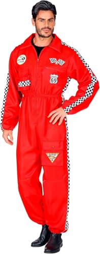 Widmann Rennfahrer Kostüm Overall Jumpsuit rot Anzug exklusiv (Herren Overall, Small) von W WIDMANN MILANO Party Fashion