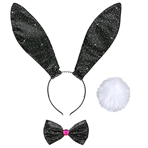 W WIDMANN MILANO Party Fashion - Verkleidungsset Hase, Haarreifen mit Ohren, Fliege, Hasenschwänzchen, Bunny, Tierkostüm von W WIDMANN MILANO Party Fashion