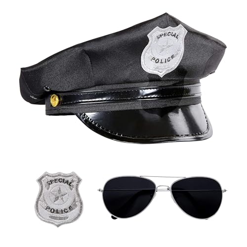 W WIDMANN MILANO Party Fashion 95719 - Verkleidungsset Polizist, Hut, Brille und Dienstmarke, Mottoparty, Karneval von W WIDMANN MILANO Party Fashion