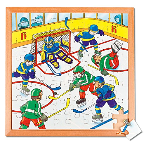 Wiemann Lehrmittel Holzpuzzle für Kinder, Verschiedene Sport-Motive, 64 Teile (Eishockey) von Wiemann Lehrmittel