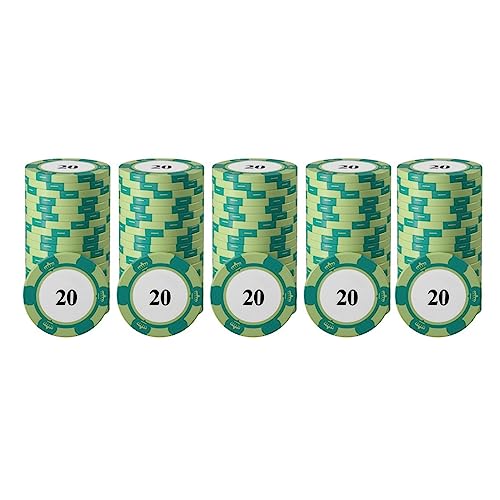 Wifehelper 20-teiliges Poker-Chip-Set mit Großen Zahlen, Poker-Set, Spielzählscheiben, Abgerundete Oberfläche für Professionelles Spielzählen, Poker (20) von Wifehelper