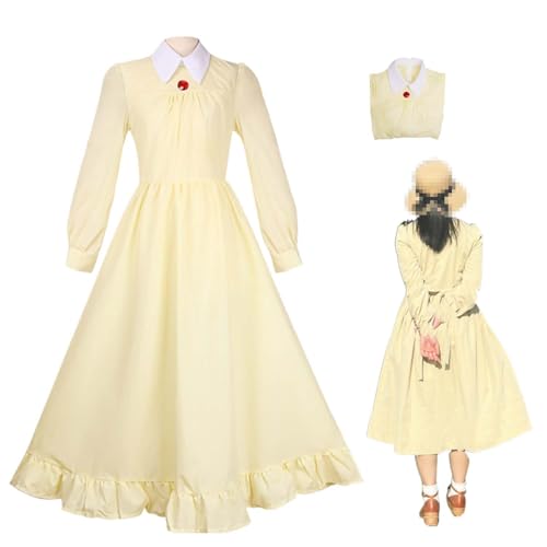 Wigbiu Anime Das wandelnde Schloss Sophie Hatter Cosplay Kostüm für Kinder Mädchen Erwachsene Frauen Elegantes langes gelbes Kleid Prinzessin Outfit Uniformanzug für Halloween Kleidung (2XL) von Wigbiu