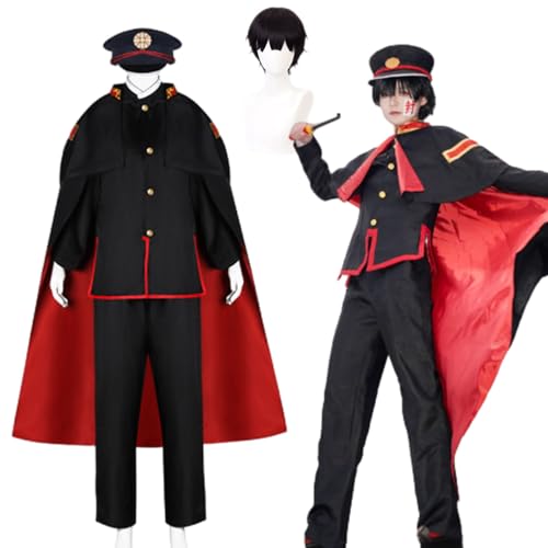 Wigbiu Anime Yugi Amane Cosplay Kostüm mit Perücke Hut Toilet Bound Hanako Kun Outfits Verkleidungsanzug für Frauen Unisex Halloween Karneval Party Requisiten Accessoires Kleidungsset von Wigbiu