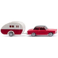 WIKING 020203 1:87 Ford Taunus 12M mit Wohnwagen von Wiking