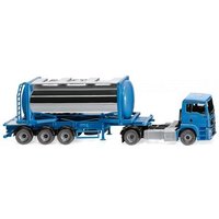 WIKING 053605 1:87 Tankcontainersattelzug Swap (MAN TGS Euro 6c) - himmelblau von Wiking