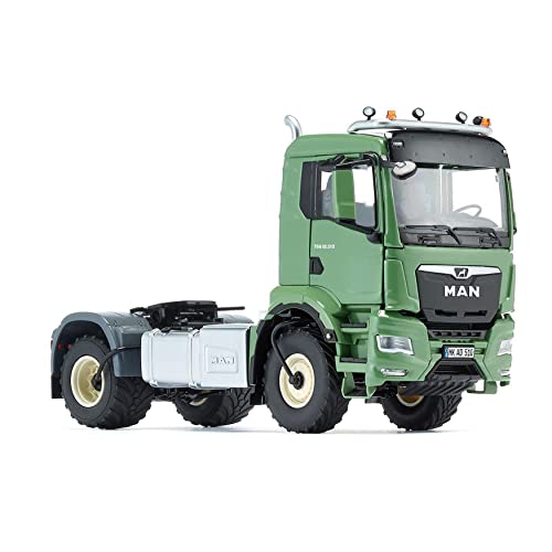 WIKING 077650 MAN TGS 18.510 4x4 BL 2-Achs Zugmaschine, Modell-Lkw, 1:32, Metall/Kunststoff, Ab 14 Jahre, Viele Funktionen, Inkl. Reifendruck-Regelanlage, Schwenkbarer Kühlergrill, Grün (Ackerdiesel) von Wiking