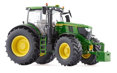 WIKING 077870 John Deere 6R 250 Modelltraktor, 1:32, Metall/Kunststoff, Ab 14 Jahre, Viele Funktionen, Motorhaube zum Öffnen, Bewegliche Ober- und Unterlenker, Inkl. Frontgewicht von Wiking