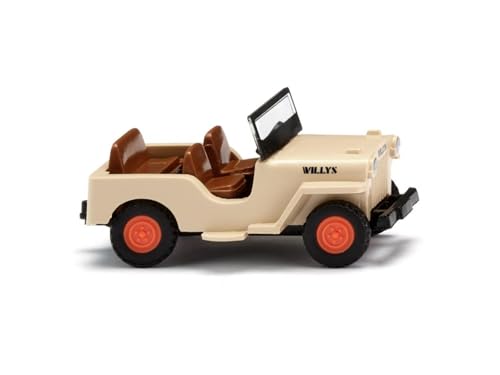 Wiking 001001 Willys Jeep CJ-3A elfenbeinbeige Miniaturmodell 1:87 Kein Spielzeug!! von Wiking