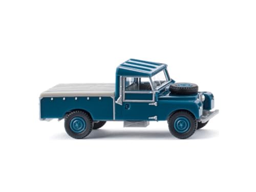 Wiking 010702 H0 PKW Modell Land Rover Pickup azurblau Geländewagen mit Ladefläche Spur HO 1:87 von Wiking