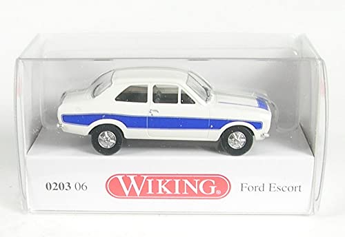 Wiking 020306 H0 Ford Escort weiß mit blauem Streifen Spur H0 1:87 von Wiking