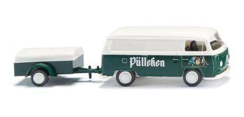 Wiking 030005 Volkswagen T2 Kastenwagen mit Anhänger Pülleken Spur H0 1:87 von Wiking