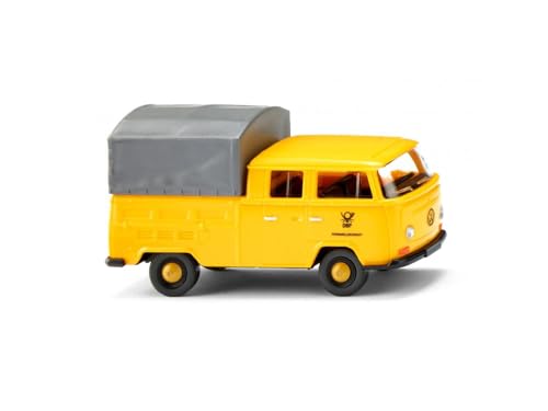 Wiking 031407 H0 Volkswagen T2 Doppelkabine Deutsche Bundespost gelb Miniaturmodell Spur HO 1:87 Kein Spielzeug von Wiking