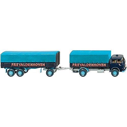 Wiking 041602 Pritschenhängerzug (MAN Pausbacke) Spur H0 1:87 von Wiking